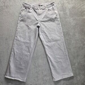 American Eagle Jeans Womens 16 Long Gray Stovepipe Wide Leg High Rise Denim